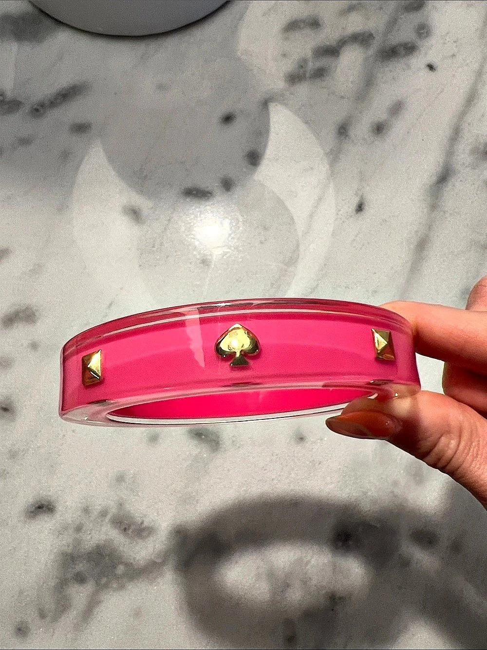 Kate Spade New York Spot the Spade Studded Bangle Pink